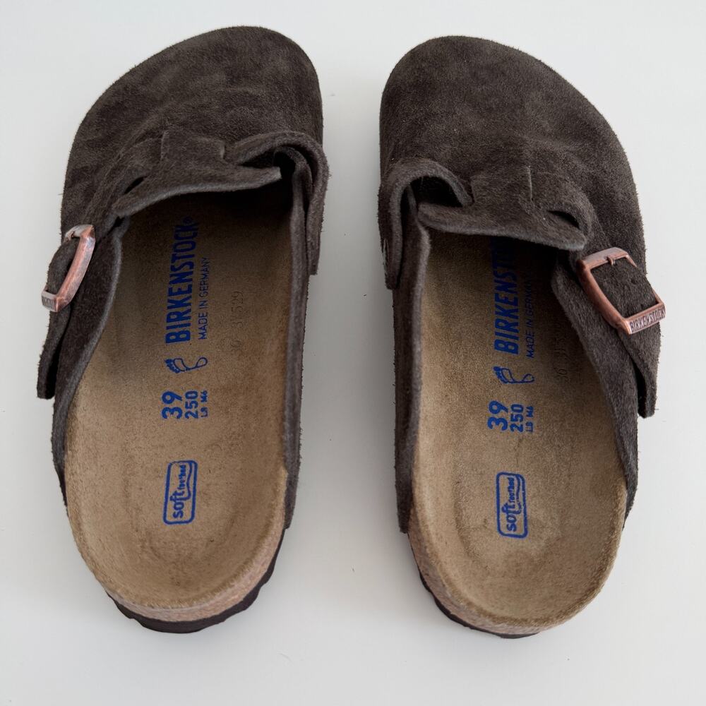 Birkenstock Boston Clog Womens 8 EU39 Brown Mocha Soft Footbed Suede Leather - Picture 7 of 13